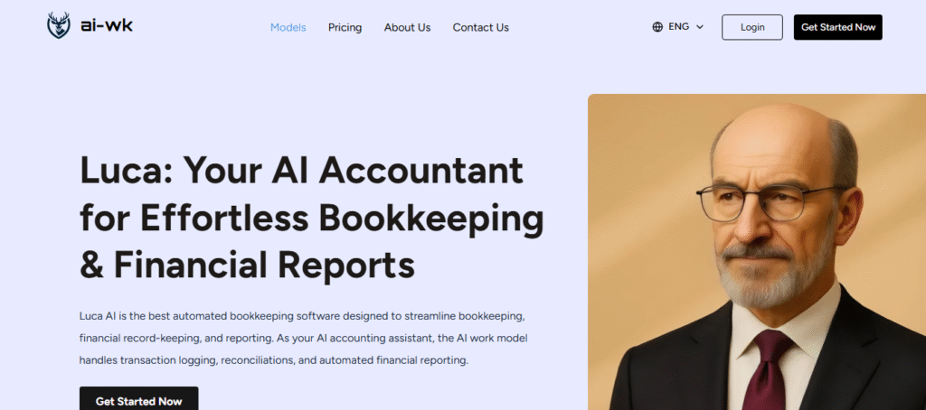 Poster of Luca AI, an ai work model for  AI Accountant & Bookkeeping