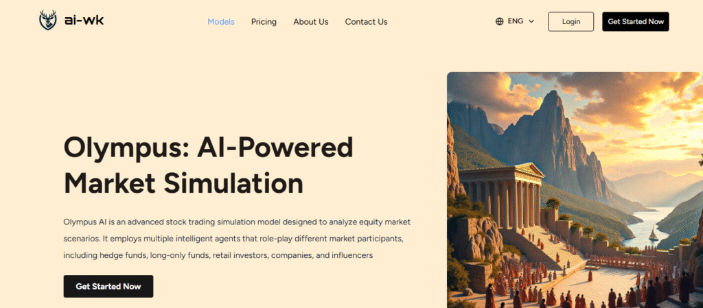 Poster of Olympus AI:, an ai work model for AI Stock Market Simulation